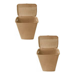 X2 Canasto De Plastico Para Ropa Sucia Con Tapa Calado Cesto Taupe Calado
