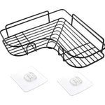 Esquinero Ducha Qatar Shop Negro Autoadhesivo Acero Resistente Agua