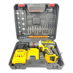Taladro Percutor Inalámbrico 2 Baterías Maleta Amarillo 50