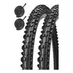 X2 Neumaticos + Camaras Bicicleta Aro 24x2.125 Caluga Gruesa Negro