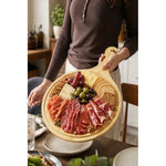 Tabla Para Picoteo Snacks De Bambu Con Mango Pizzera