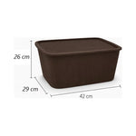 X3 Caja Cesta Organizadora Plastica Con Tapa Apilable 24ltrs