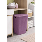 Canasto De Plastico Para Ropa Sucia Con Tapa Calado Cesto