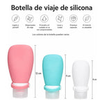 3 Botellas De Viaje Silicona Mini Dispensadores Vacío