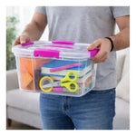 Caja Plastica Organizadora 6 Litros Transparente Tapa Wenco