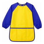 Mandil Bata Arte Infantil Mangas Largas Pintura Impermeable Azul/amarillo Liso