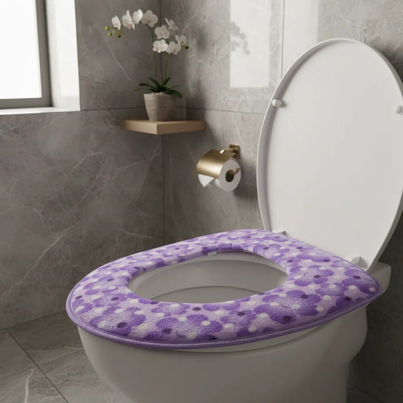Cubre Asiento Funda Lavable Cálida Inodoro Taza Wc Baño