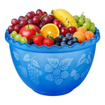 X2 Recipiente Ensalada Bowl Redondo Plastico Multiuso 1.5lts Azul