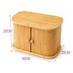 Panera De Bambu Natural Con Tapa Corredera Plegable Multiuso Madera Bambú Natural