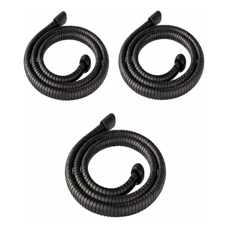 X3 Manguera Flexible Negro Repuesto Ducha Extensible 1,5mtrs Negro