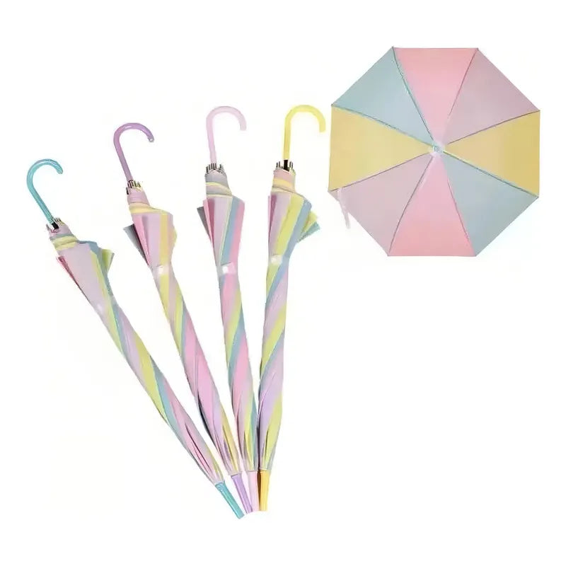 Paraguas De Niñas Paraguas Infantiles Lluvia 90cm Sombrilla Color Celeste Diseño De La Tela Colores