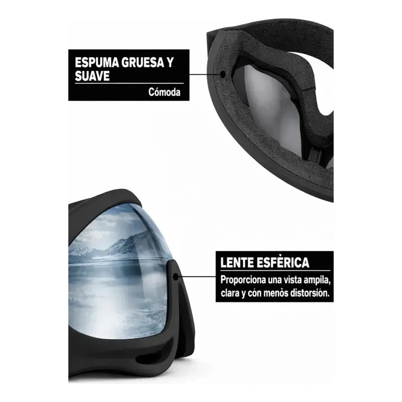 Antiparra De Nieve Lentes Para Ski Y Snowboard Gafas Esquiar Negro Azul