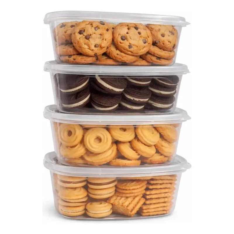 Pack 4 Contenedores Hermeticos Plasticos De Alimentos Tupper Transparente