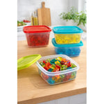 X4 Mini Tupper Contenedor De Plastico Con Tapa Para Colacion Tapas Surtidas