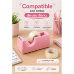 Porta Scotch Dispensador Cinta Adhesiva Para Escritorio Rosa