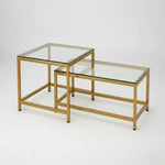 Mesa De Centro 2 Mesita Centro Cuadrada Y Rectangular Nido Dorado
