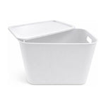 X3 Caja Cesta Organizadora Plastica Con Tapa Apilable 24ltrs