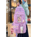 Mochila Escolar Kawaii Estilo Coreano Juvenil Viaje Colegio Rosa Liso
