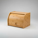 Caja Para Guardar Pan Panera Bambu Con Tapa Corrediza Curva Madera Tapa Corrediza
