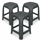 Pack De 3 Pisos Plastico Taburete Cuadrado Banco Silla 46cm