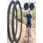 X2 Neumaticos + Camaras Bicicleta Aro 24x2.125 Caluga Gruesa Negro
