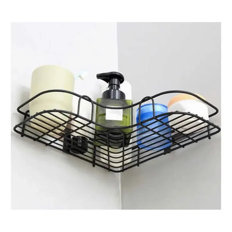 Soporte De Esquina Para Champú Y Jabón Dmss Baño Adhesivo Hierro Negro