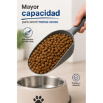 Pala Dosificadora Para Alimento De Perros Gatos Medidora Lisa Gris