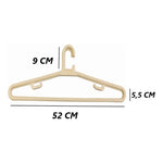3 Ganchos Colgadores Plásticos 52cm Para Chaquetas Biege