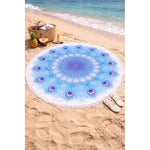 Toalla De Playa Redonda Piscina Microfibra Diseño Varios
