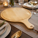 Tabla Para Picoteo Snacks De Bambu Con Mango Pizzera