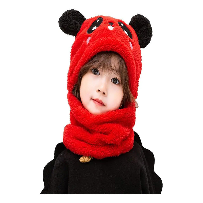 Gorro Con Bufanda Para Bebé Niña Niño Panda Algodon Invierno