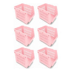 Organizador Gaveta Multiuso Apilable Ventilado Kendy Pack 6 Rosa