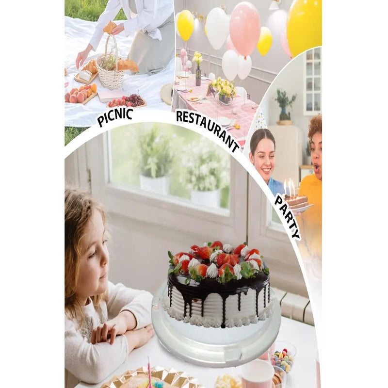 Porta Torta Plástica Con Tapa Y Manija Alta Porta Cupcakes Transparente
