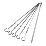 X50 Brochetas Pincho Anticucho Acero Barbacoa Parrilla Asado Plateado Brochetas De Acero