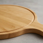 Tabla Para Picoteo Snacks De Bambu Con Mango Pizzera