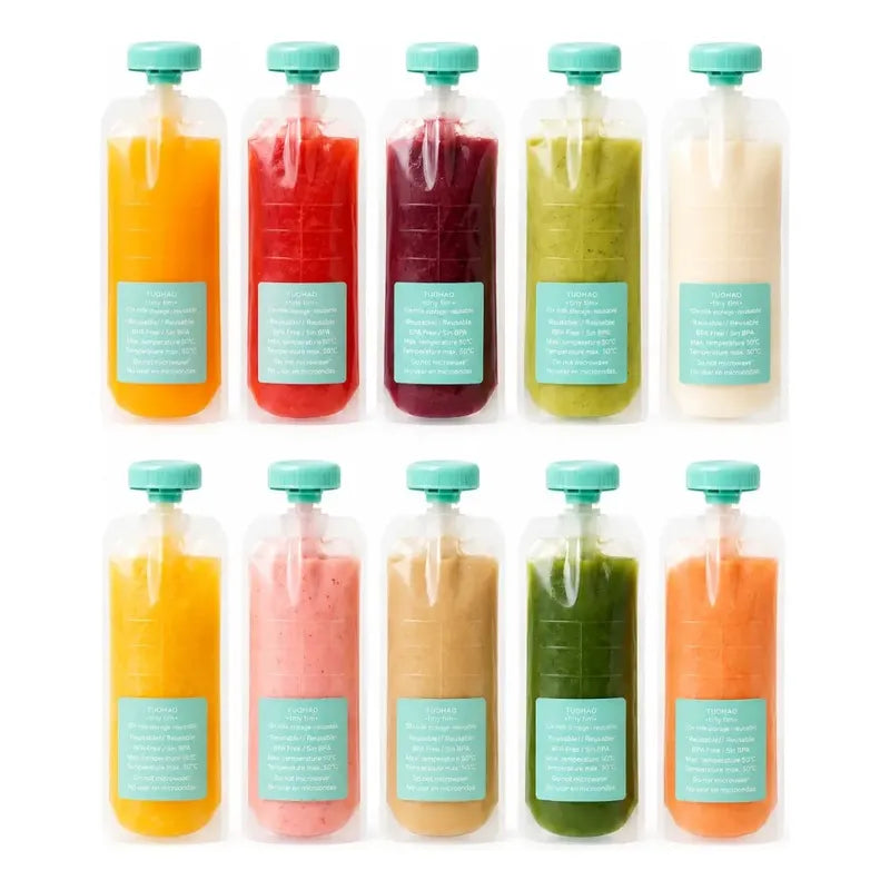 Pack 10 Bolsa Reutilizable Para Snack Papilla Compota Jugo Transparente