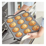 Bandeja Antiadherente De 12 Tazas Para Magdalenas Y Cupcakes Negro