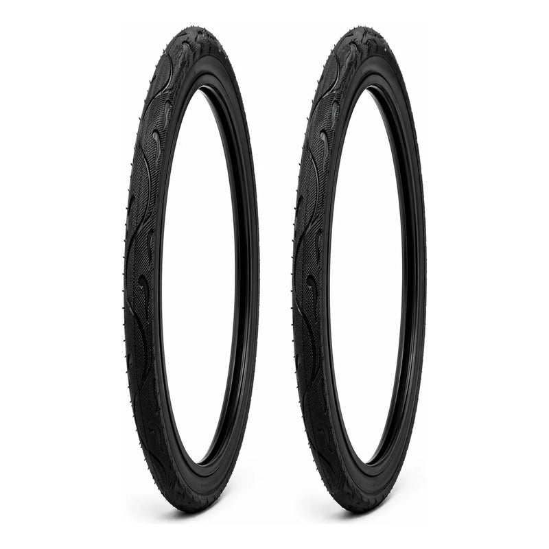 Pack X2 Neumáticos Bicicleta 20x2.125 Liso Resistente Negro