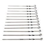 X24 Brochetas Pincho Anticucho Acero Barbacoa Parrilla Asado Plateado Brochetas De Acero