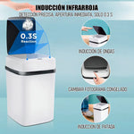 Basurero Con Sensor Automatico Inteligente Impermeable 13l Blanco