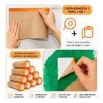 Rollo De Enmascarar Papel Kraf Protector/con Adhesivo 10x20m