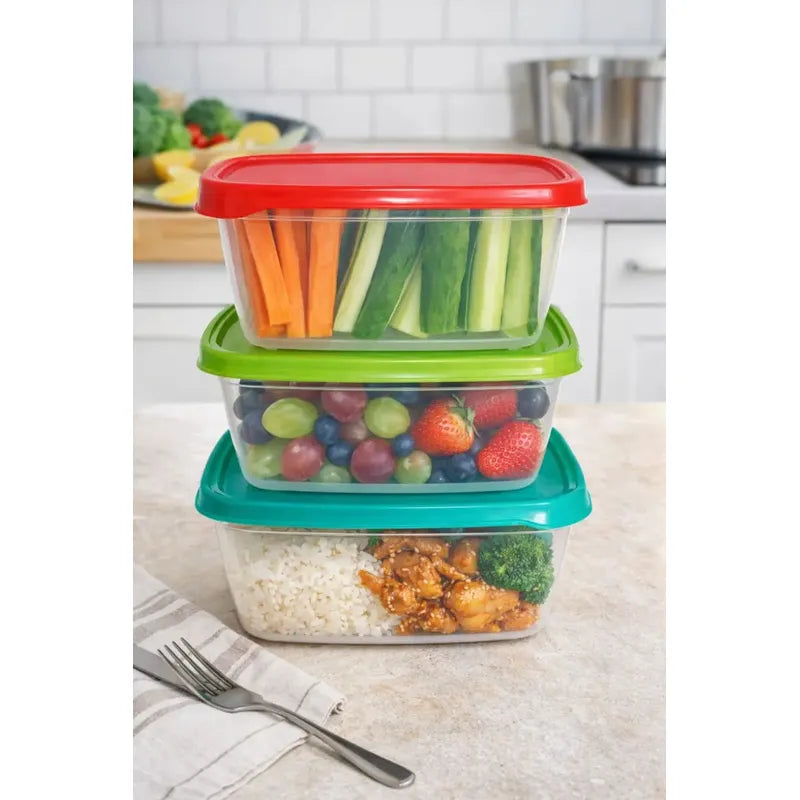 Set De 3 Taper Hermetico Contenedore Cuadrado Alimento 400ml Hombre/niño