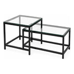 Mesa De Centro 2 Mesita Centro Cuadrada Y Rectangular Nido Negro