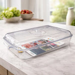 Bandeja Organizadora Multiuso Con Tapa De Cocina Refrigerar Transparente