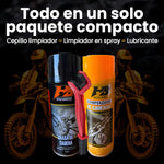 Kit lubricante desengrasante cadena moto cepillo Huangbo