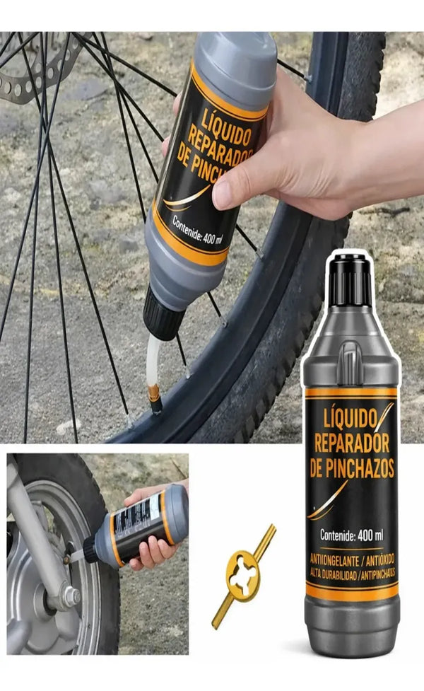 Liquido antipinchazos sellador para bicicleta motos 400 ml